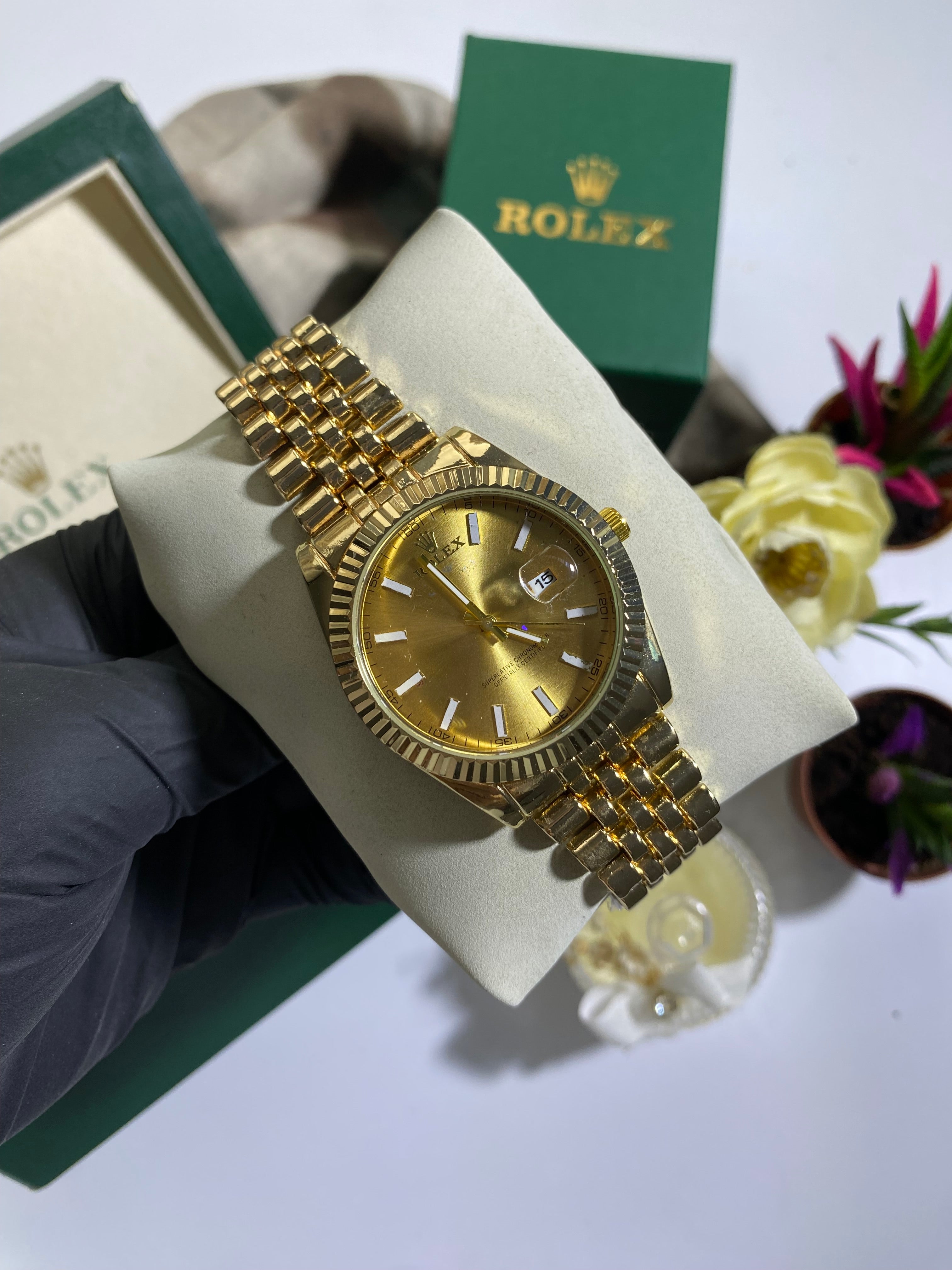 Gold Kadran Beyaz Datejust Saat