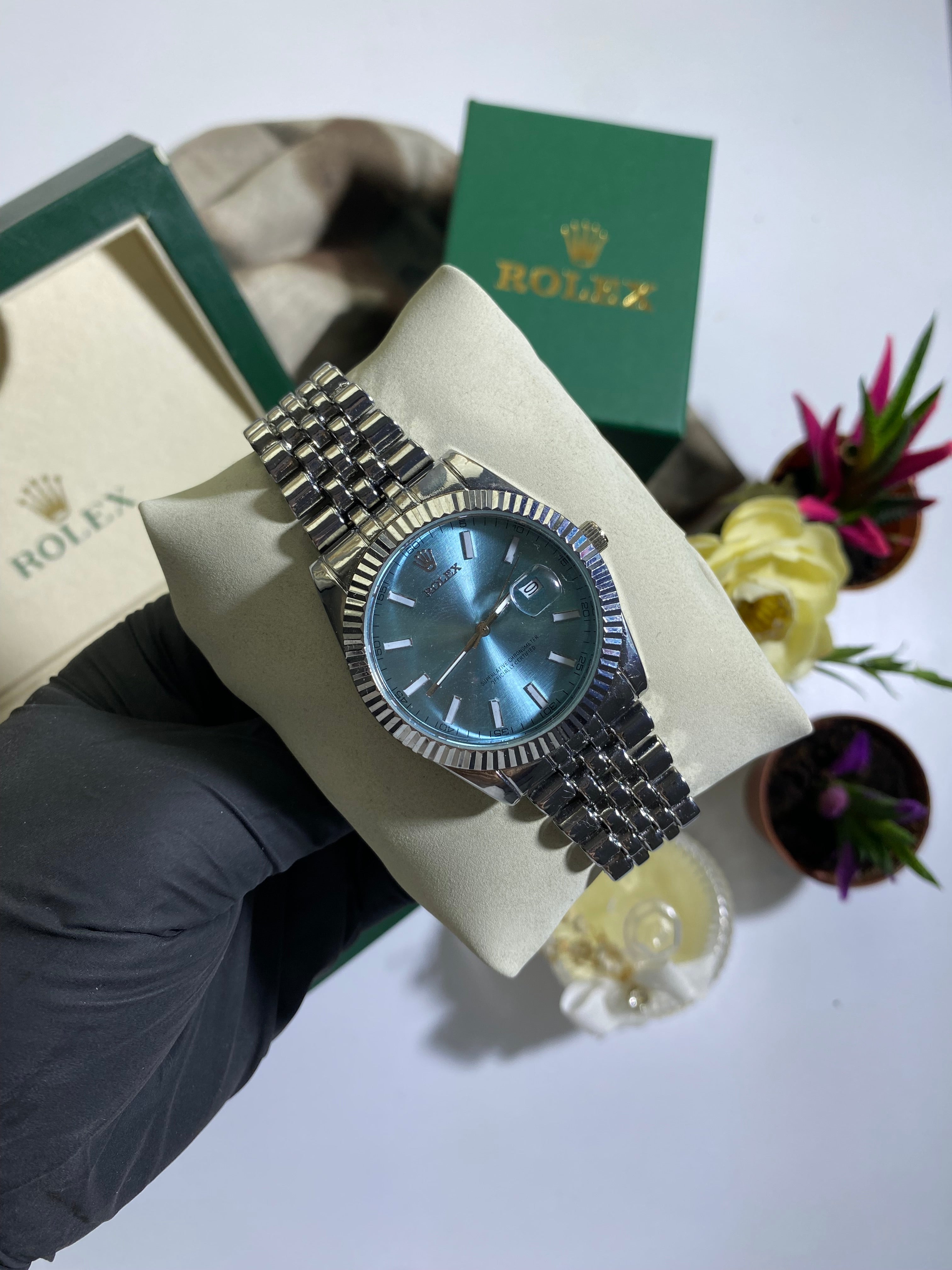 Silver - Mavi Datejust Saat