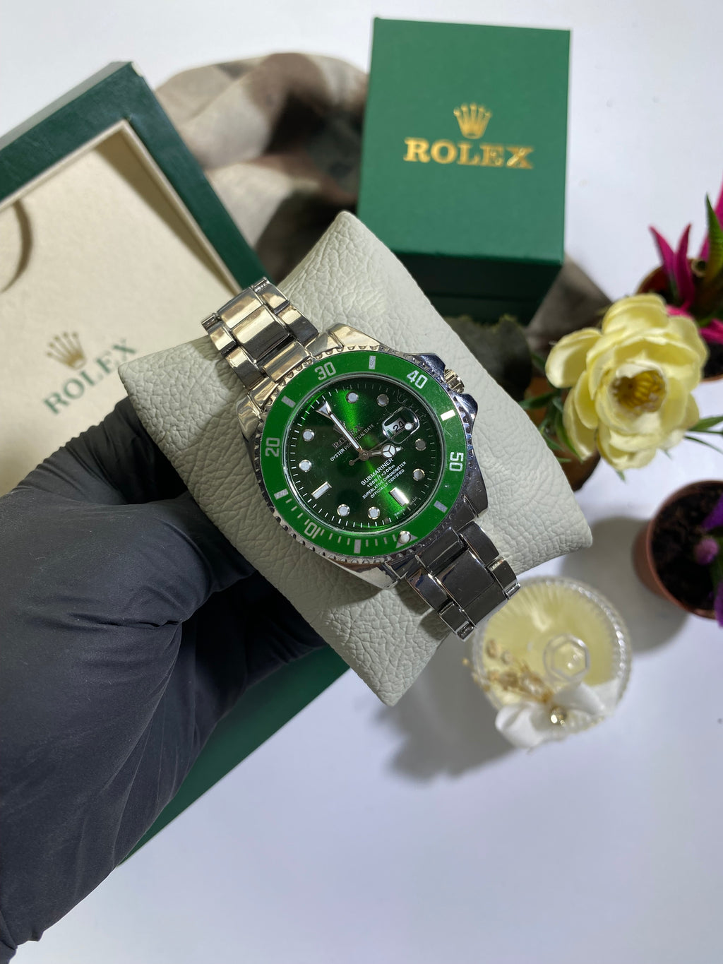 Silver Yeşil Submariner Saat