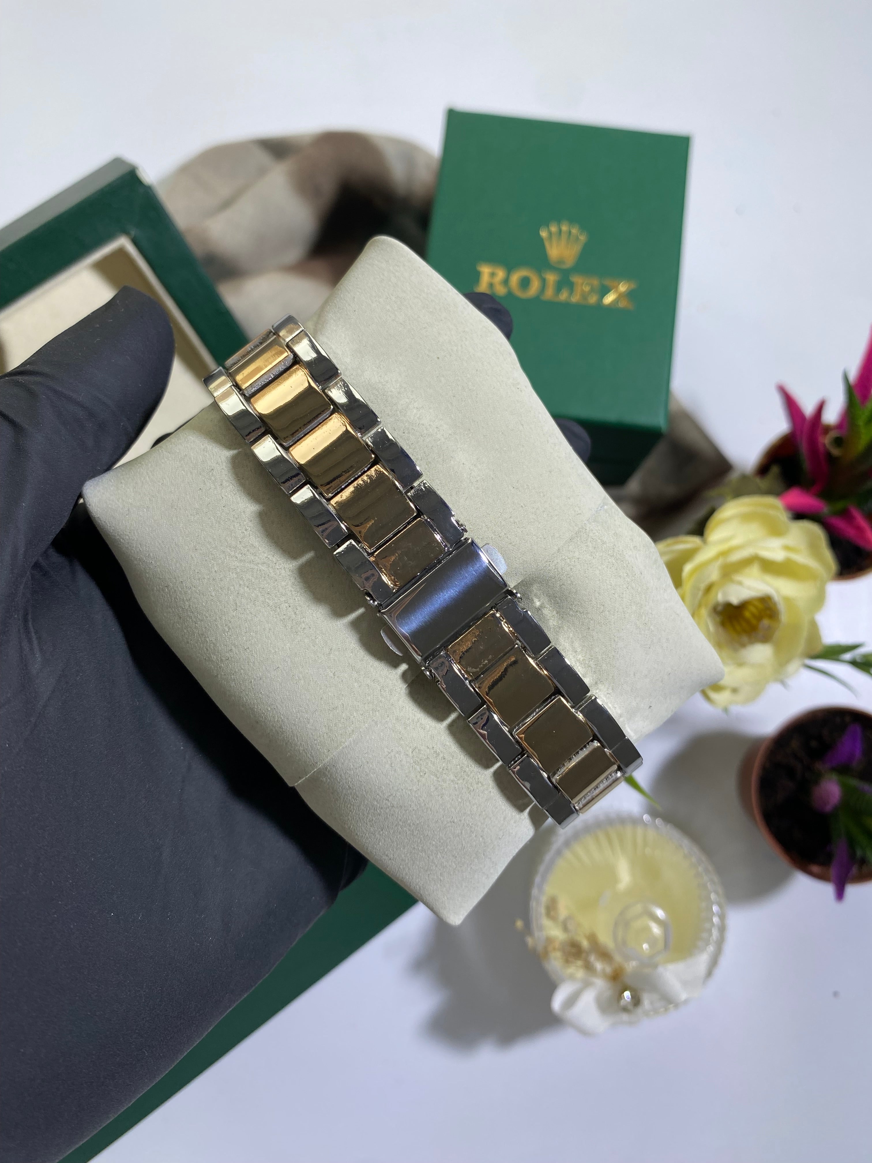 Gold - Silver Yeşil Submariner Saat