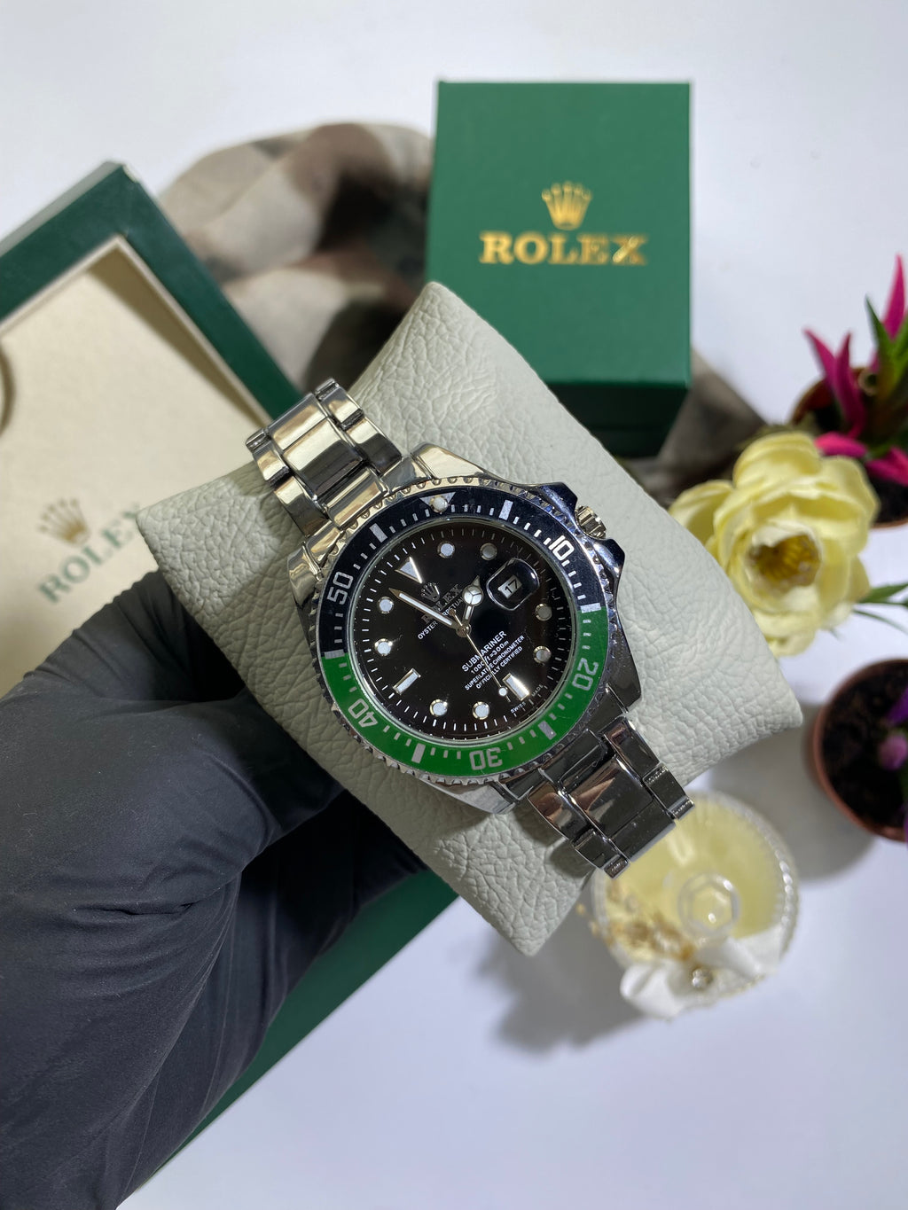 Silver - Siyah-Yeşil Submariner Saat