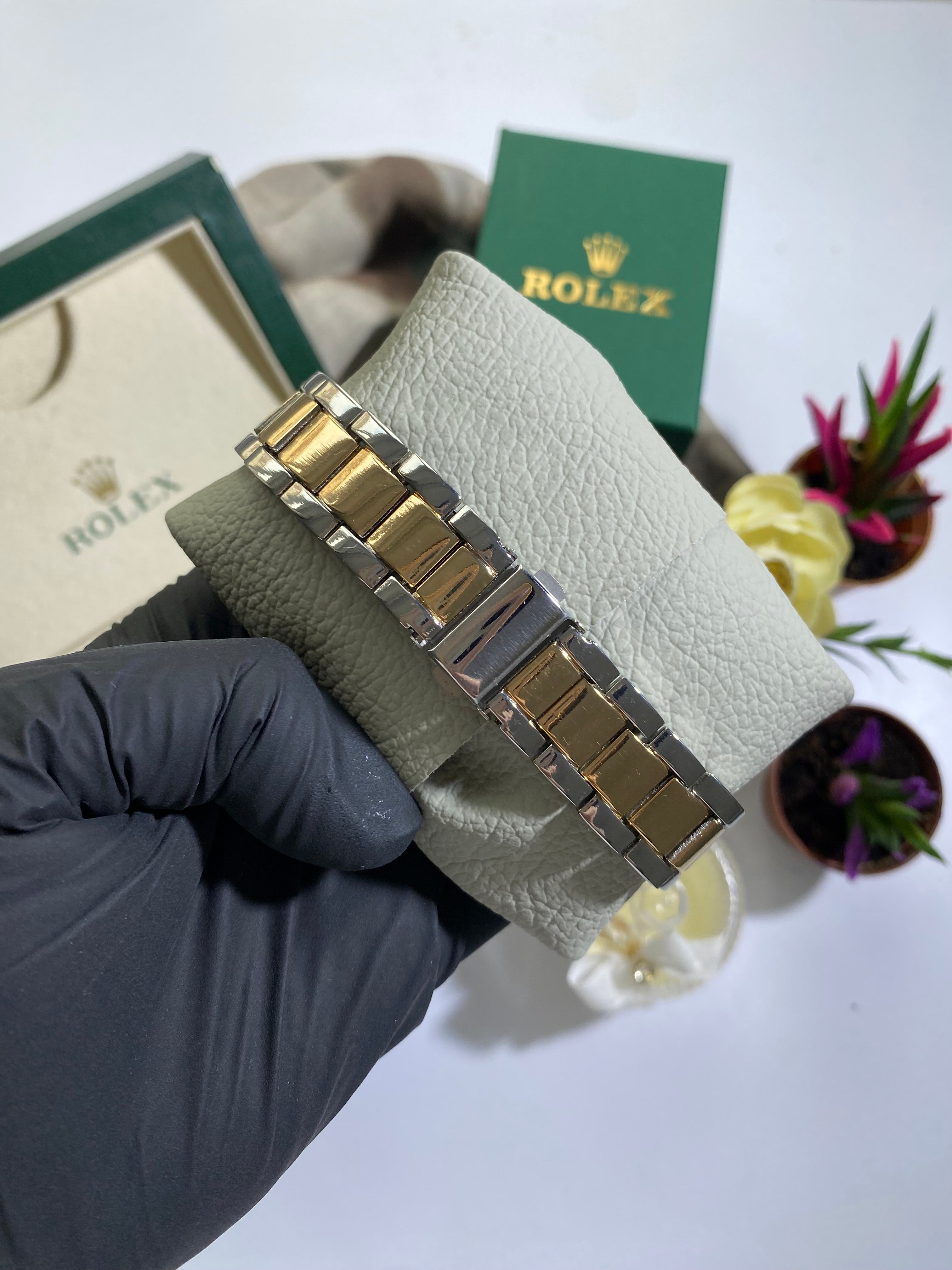 Silver - Gold Siyah Kadran Daytona Saat