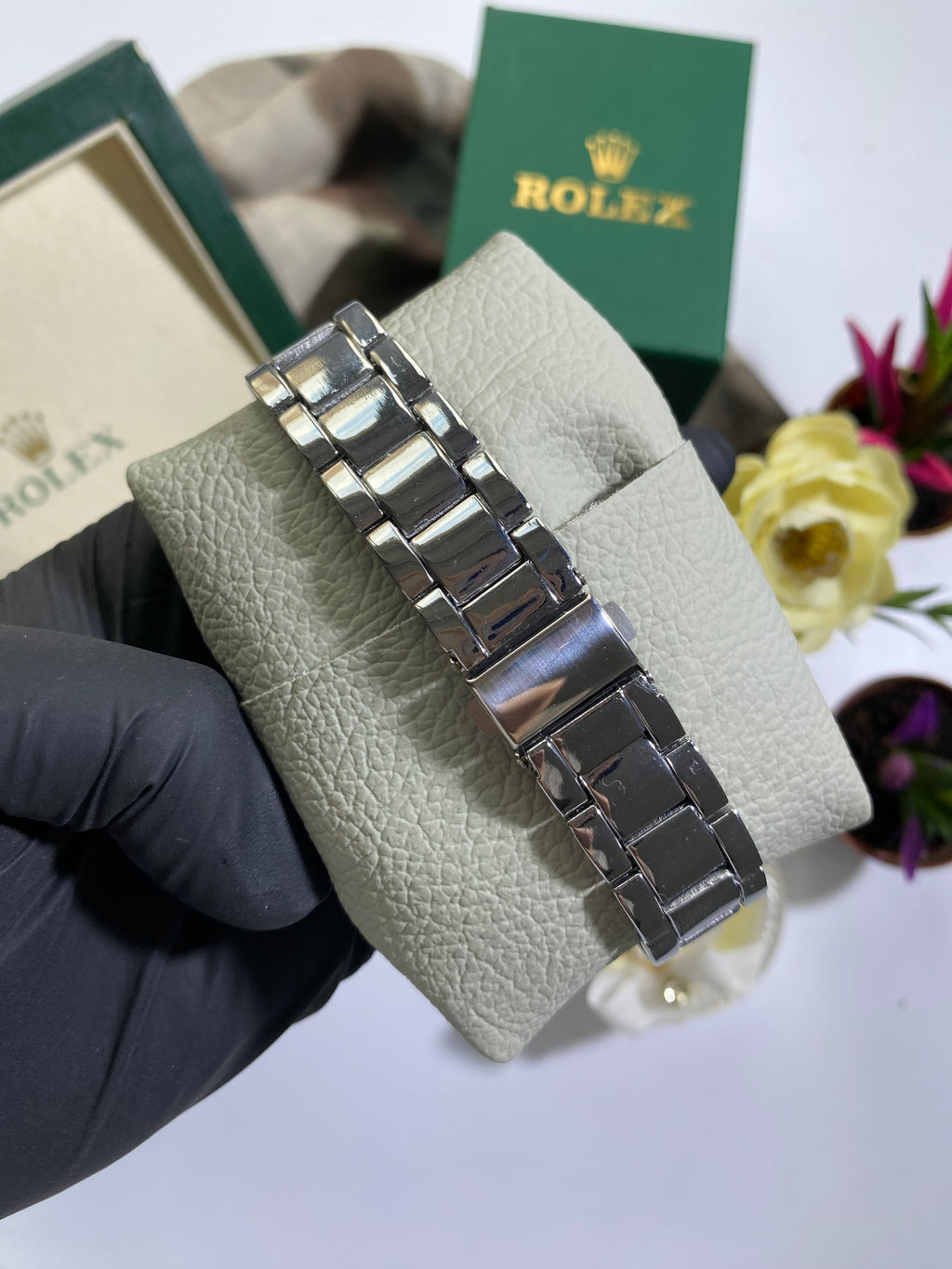 Silver - Black Yeşil Kadran Daytona Saat