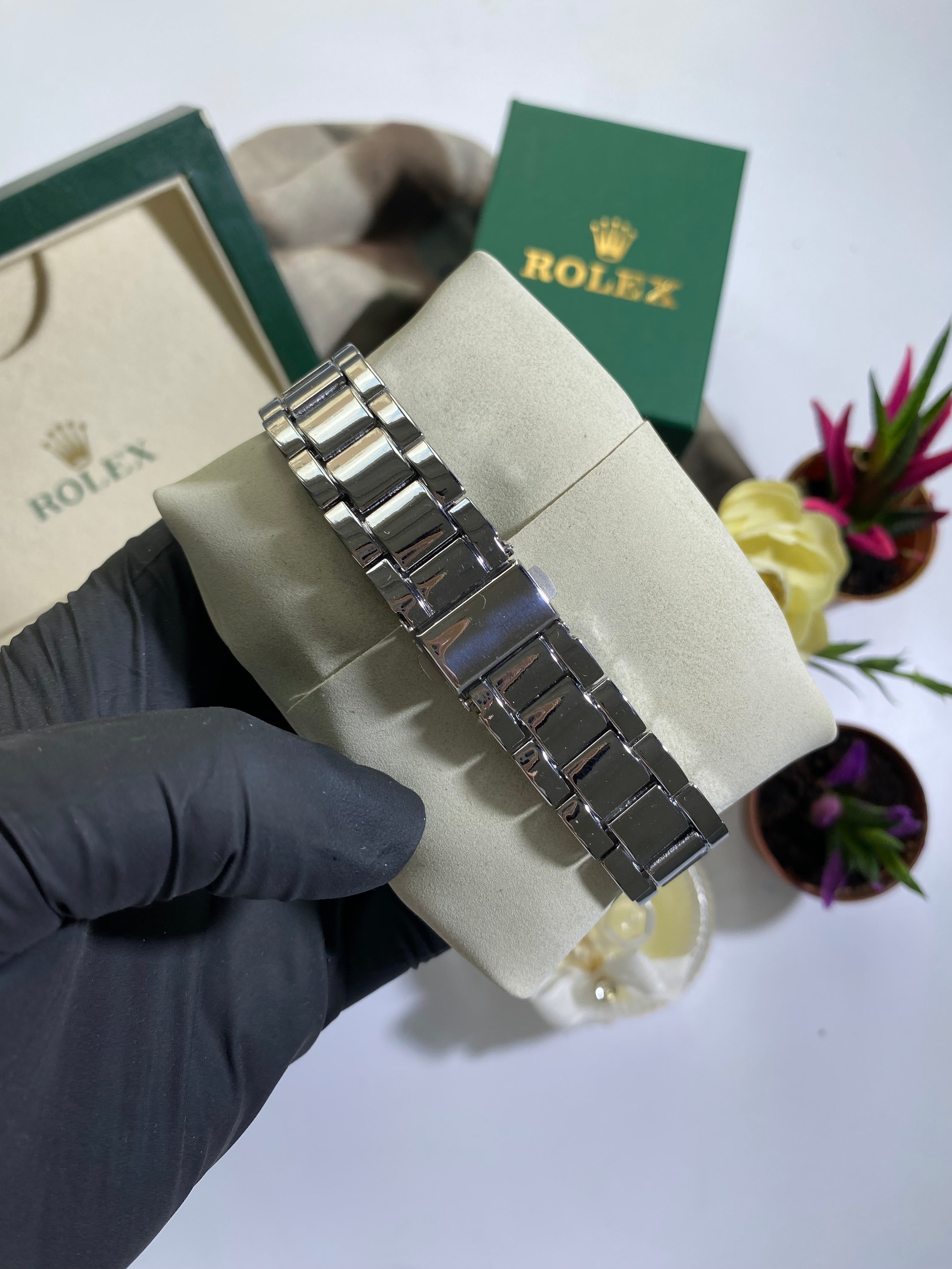 Silver - Black Mavi Kadran Daytona Saat