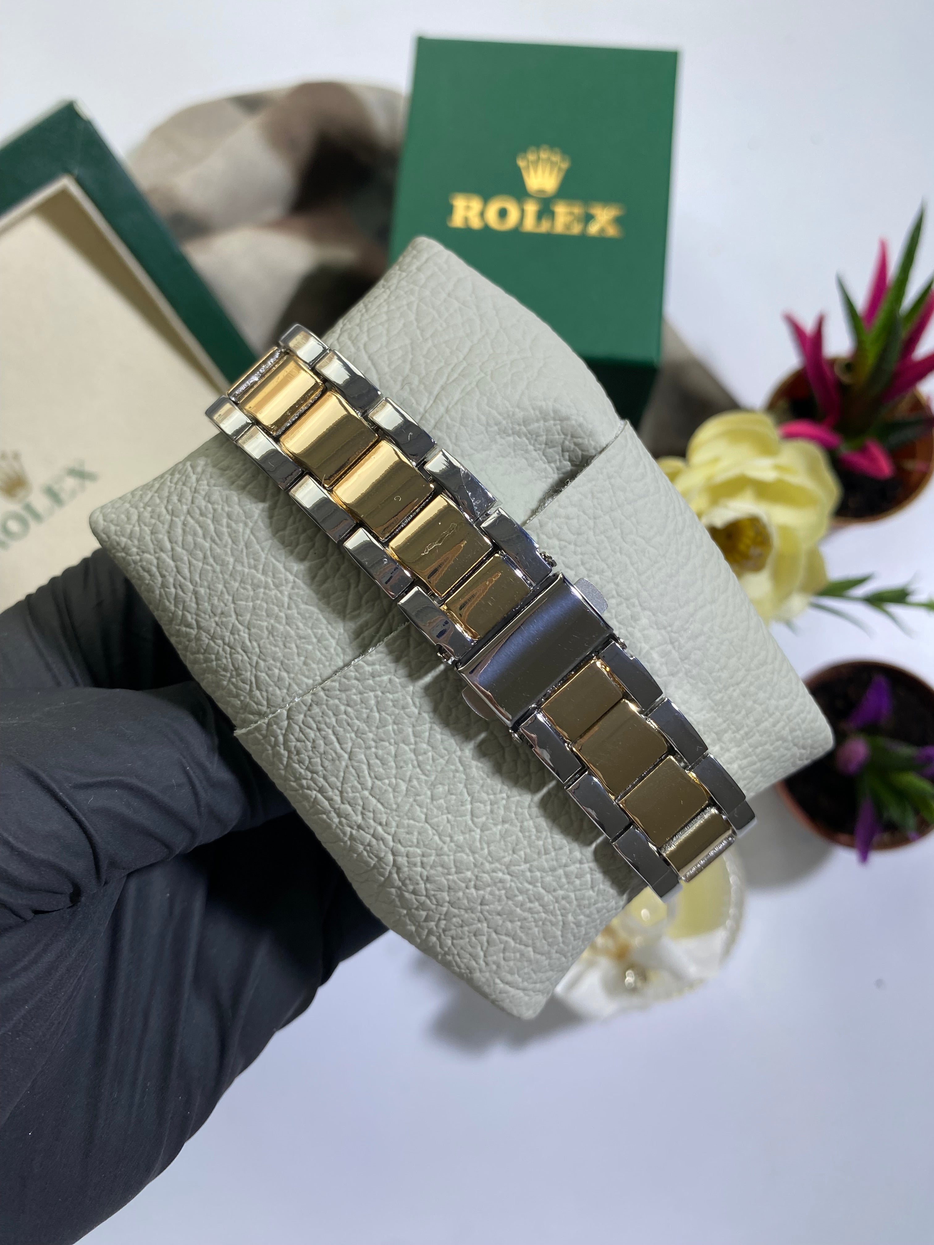 Gold - Silver Yeşil Kadran Daytona Saat