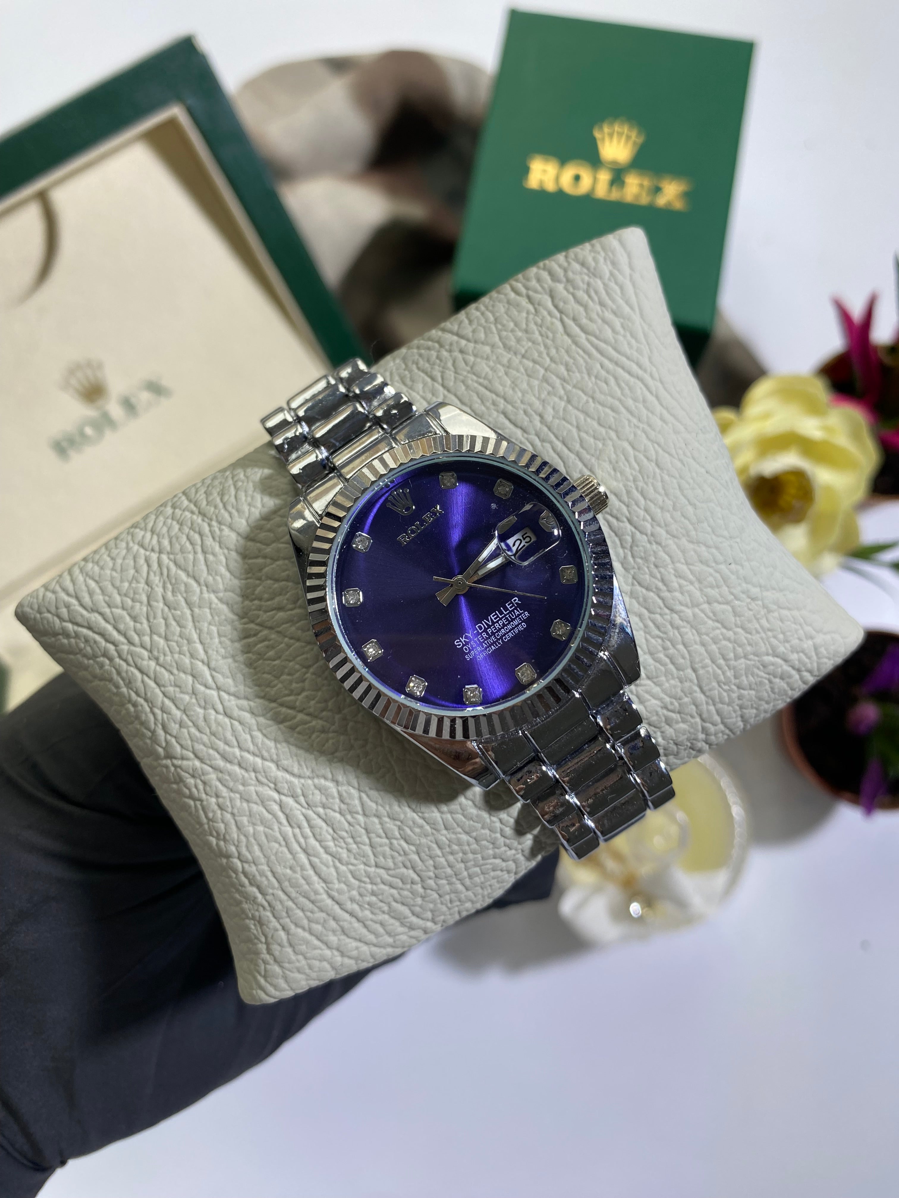 Silver - Mor Kadran Taşlı Sky Model